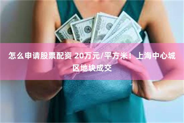 怎么申请股票配资 20万元/平方米！上海中心城区地块成交